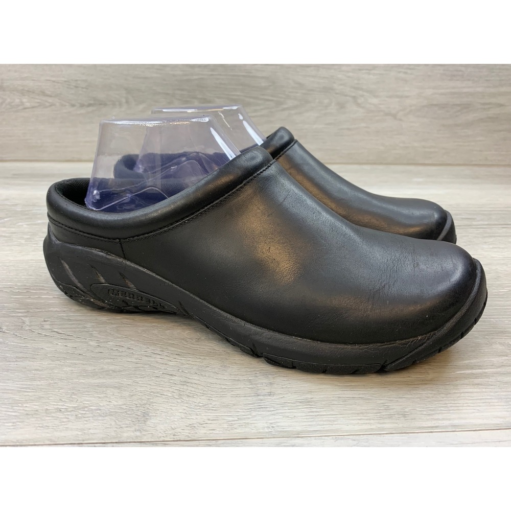 Merrell Encore Q2 Breeze Black Leather Clogs Women's 9.5 W Trail Shoes